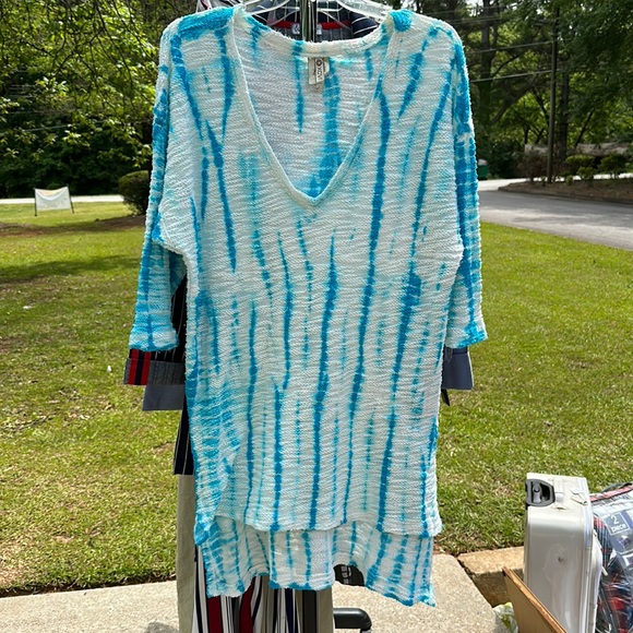 XCVI Other - XCVI SWIMSUIT cover/tunic size large blue & white